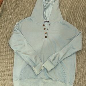 Light green Hoodie with Button Accents